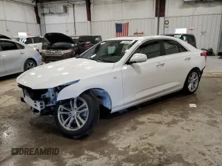 2025 Cadillac CT4 Luxury with VIN 1G6DK5RK9S0106028, listed as a Copart auction lot 73555384 with 128 mi miles and Salvage Title. Bid and sale history available at carsss.com. Image 1.