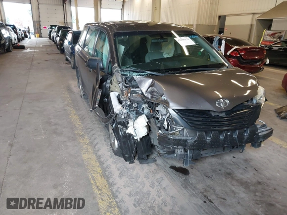 2015 Toyota Sienna L with VIN 5TDZK3DCXFS567507, listed as a IAAI auction lot 41205670 with 104,443 mi miles and . Bid and sale history available at DreamBid. Image 1.