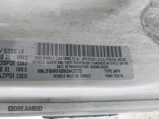 2019 Ram ProMaster City Cargo Tradesman z VIN ZFBHRFAB1K6M31770, wystawiony jako IAAI lot #41123546 z przebiegiem 75 517 mil mil oraz . Historia ofert i sprzedaży dostępna na DreamBid. Obrazek 9.