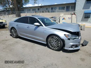 2016 Audi A6 Prestige with VIN WAUHGAFC1GN129672, listed as a Copart auction lot 58432025 with 62,484 mi miles and Salvage title. Bid and sale history available at DreamBid. Image 4.