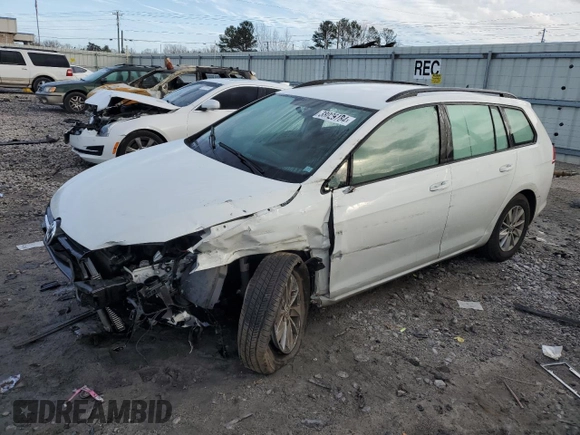 2017 Volkswagen Golf SportWagen S with VIN 3VWC17AU8HM531148, listed as a Copart auction lot 38029784 with 53,221 mi miles. Bid and sale history available at carsss.com. Image 1.