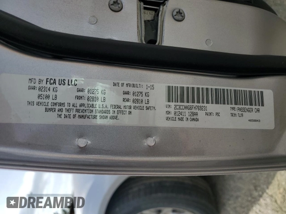 2015 Chrysler 300 Limited z VIN 2C3CCAAG6FH769231, wystawiony jako Copart lot #49847885 z przebiegiem 143 493 mil mil oraz Szkoda całkowita • Salvage title. Historia ofert i sprzedaży dostępna na DreamBid. Obrazek 12.