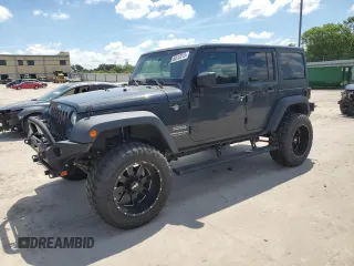 2017 Jeep Wrangler Unlimited Sport with VIN 1C4BJWDG7HL634058, listed as a Copart auction lot 56513815 with 43,939 mi miles and Salvage title. Bid and sale history available at DreamBid. Image 1.