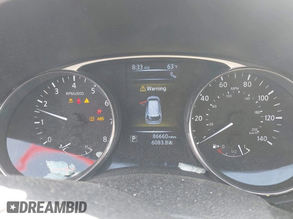 2016 Nissan Rogue SV with VIN KNMAT2MT6GP714311, listed as a IAAI auction lot 41802626 with 86,660 mi miles. Bid and sale history available at carsss.com. Image 7.