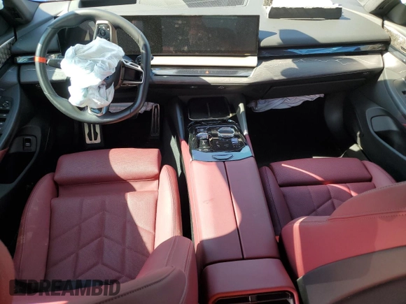 2024 BMW i5 M60 with VIN WBY43FK07RCR79924, listed as a Copart auction lot 58249825 with 17,589 mi miles and Salvage title. Bid and sale history available at DreamBid. Image 8.