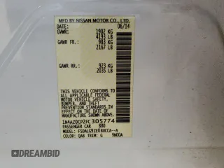 2015 Nissan LEAF SV with VIN 1N4AZ0CP2FC305774, listed as a Copart auction lot 50722495 with 64,142 mi miles and Salvage Title. Bid and sale history available at carsss.com. Image 12.