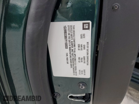 2007 Saturn Sky z VIN 1G8MB33B97Y100033, wystawiony jako Copart lot #76378344 z przebiegiem Nie podano mil oraz Szkody całkowita. Historia ofert i sprzedaży dostępna na DreamBid. Obrazek 12.