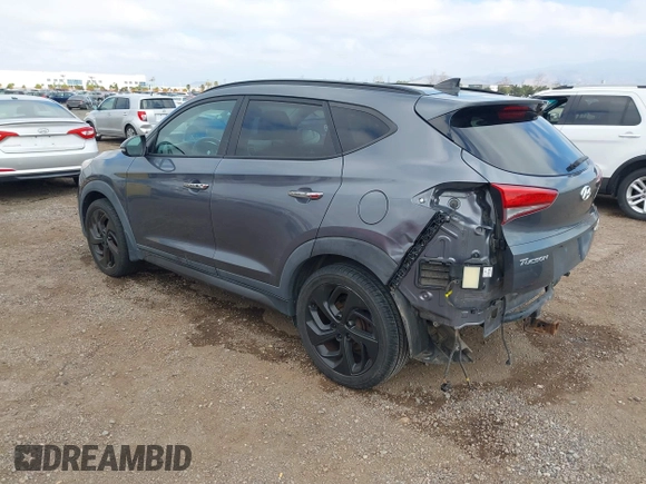 2016 Hyundai Tucson Eco with VIN KM8J3CA28GU217033, listed as a IAAI auction lot 41476238 with 76,311 mi miles. Bid and sale history available at carsss.com. Image 3.