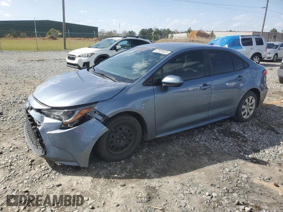 2022 Toyota Corolla LE with VIN JTDEPMAE1N3011243, listed as a Copart auction lot 47809625 with 42,584 mi miles and Salvage Title. Bid and sale history available at carsss.com. Image 1.