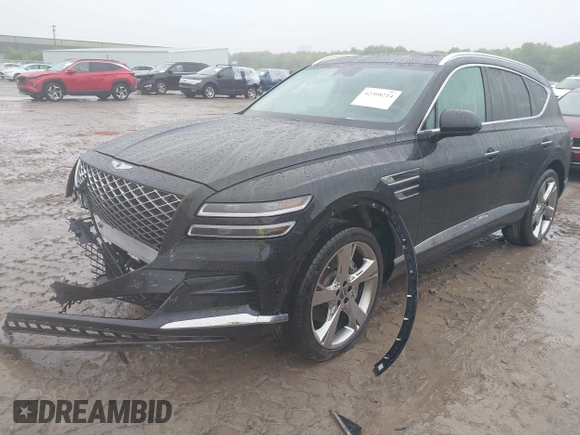 2023 Genesis GV80 z VIN KMUHCESCXPU139647, wystawiony jako IAAI lot #42308214 z przebiegiem 33 177 mil mil oraz . Historia ofert i sprzedaży dostępna na DreamBid. Obrazek 2.