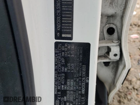 2020 Kia Niro LX with VIN KNDCB3LC9L5365833, listed as a Copart auction lot 45121005 with 125,983 mi miles and Salvage Title. Bid and sale history available at carsss.com. Image 12.