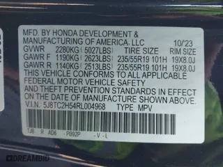2024 Acura RDX w/Technology Package with VIN 5J8TC2H54RL004968, listed as a IAAI auction lot 41588702 with 15,855 mi miles. Bid and sale history available at carsss.com. Image 9.