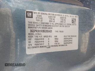 2011 Chevrolet Silverado 1500 LT with VIN 3GCPKSE3XBG265420, listed as a IAAI auction lot 42077697 with 267,658 mi miles and . Bid and sale history available at DreamBid. Image 9.