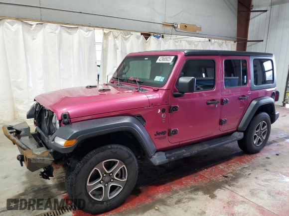 2021 Jeep Wrangler Unlimited Sport Altitude with VIN 1C4HJXDG2MW855205, listed as a Copart auction lot 42968925 with 49,846 mi miles and Salvage Title. Bid and sale history available at carsss.com. Image 1.