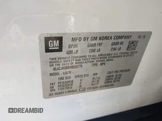 2017 Buick Encore Preferred with VIN KL4CJASB6HB050779, listed as a IAAI auction lot 42226418 with 58,315 mi miles and . Bid and sale history available at DreamBid. Image 9.