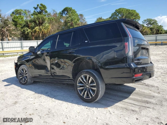 2023 Cadillac Escalade 4WD Sport with VIN 1GYS4FKLXPR110240, listed as a Copart auction lot 76880464 with 48,226 mi miles and Non Repairable. Bid and sale history available at carsss.com. Image 2.