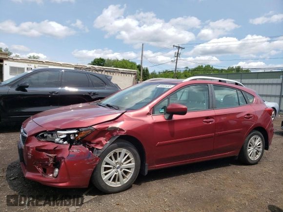 2018 Subaru Impreza Premium with VIN 4S3GTAD65J3722705, listed as a Copart auction lot 58803485 with 116,047 mi miles and Salvage title. Bid and sale history available at DreamBid. Image 1.