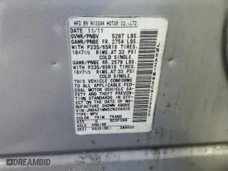 2012 Nissan Murano LE with VIN JN8AZ1MW5CW209805, listed as a Copart auction lot 41983835 with 135,196 mi miles and Non Repairable. Bid and sale history available at carsss.com. Image 13.