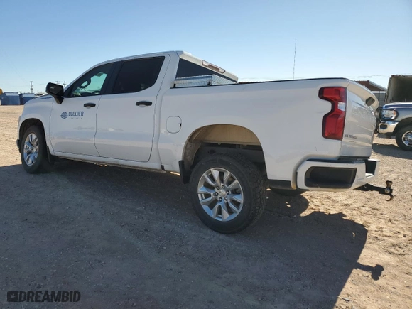 2021 Chevrolet Silverado 1500 Custom with VIN 1GCPWBEH1MZ157271, listed as a Copart auction lot 81268954 with 162,130 mi miles and Salvage Title. Bid and sale history available at carsss.com. Image 2.