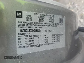 2013 Chevrolet Silverado 1500 LT with VIN 1GCRCSE07DZ185751, listed as a Copart auction lot 48394685 with 197,379 mi miles and Salvage Title. Bid and sale history available at DreamBid. Image 13.