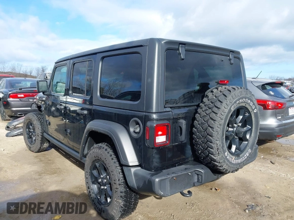 2022 Jeep Wrangler Unlimited Sport S with VIN 1C4HJXDG0NW102631, listed as a IAAI auction lot 41870893 with 43,968 mi miles. Bid and sale history available at carsss.com. Image 3.