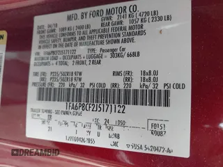 2018 Ford Mustang GT with VIN 1FA6P8CF2J5171122, listed as a IAAI auction lot 41214704 with 95,972 mi miles and . Bid and sale history available at DreamBid. Image 9.