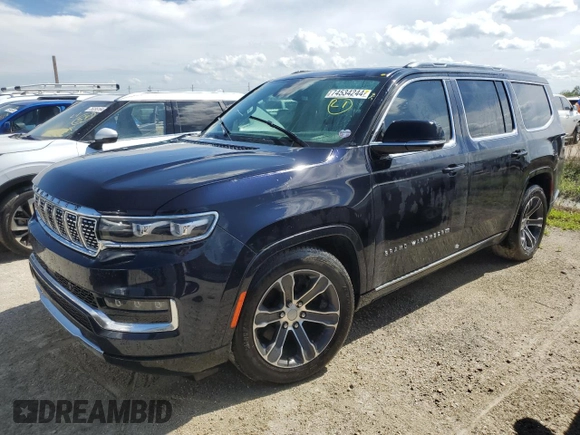 2023 Jeep Grand Wagoneer with VIN 1C4SJVEJ7PS506234, listed as a Copart auction lot 74534244 with 13,586 mi miles and Non repairable. Bid and sale history available at DreamBid. Image 1.