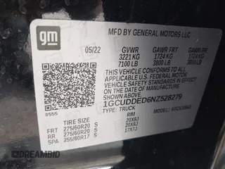 2022 Chevrolet Silverado 1500 LT with VIN 1GCUDDED6NZ528279, listed as a IAAI auction lot 41824524 with 40,821 mi miles and . Bid and sale history available at DreamBid. Image 9.