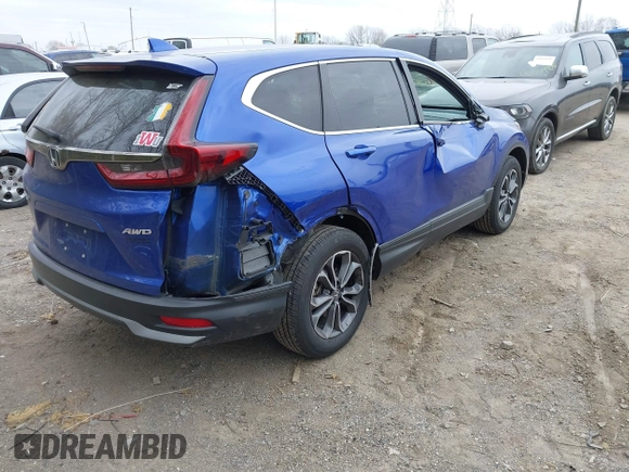2022 Honda CR-V EX z VIN 7FARW2H55NE018038, wystawiony jako IAAI lot #42066301 z przebiegiem 33 197 mil mil oraz . Historia ofert i sprzedaży dostępna na DreamBid. Obrazek 4.