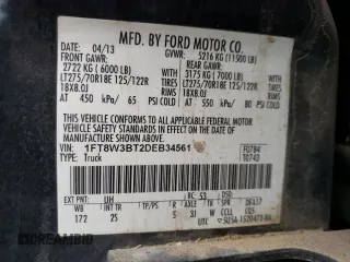 2013 Ford F-350 Platinum with VIN 1FT8W3BT2DEB34561, listed as a Copart auction lot 47448905 with 314,225 mi miles and Salvage title. Bid and sale history available at DreamBid. Image 12.