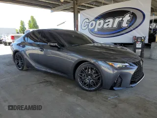 2025 Lexus IS 500 F Sport Performance with VIN JTHAP1D21S5007187, listed as a Copart auction lot 55784875 with 6,084 mi miles and Salvage title. Bid and sale history available at DreamBid. Image 4.