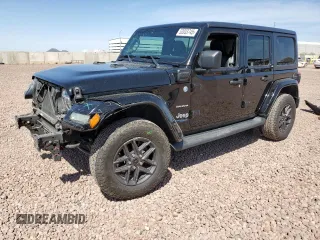2021 Jeep Wrangler Unlimited Sahara with VIN 1C4JJXP69MW800920, listed as a Copart auction lot 52033745 with 49,173 mi miles and Salvage Title. Bid and sale history available at DreamBid. Image 1.
