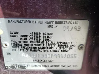 1993 Subaru Legacy L with VIN 4S3BJ6330P9961055, listed as a Copart auction lot 45195055 with 254,015 mi miles and Clean Title. Bid and sale history available at DreamBid. Image 14.