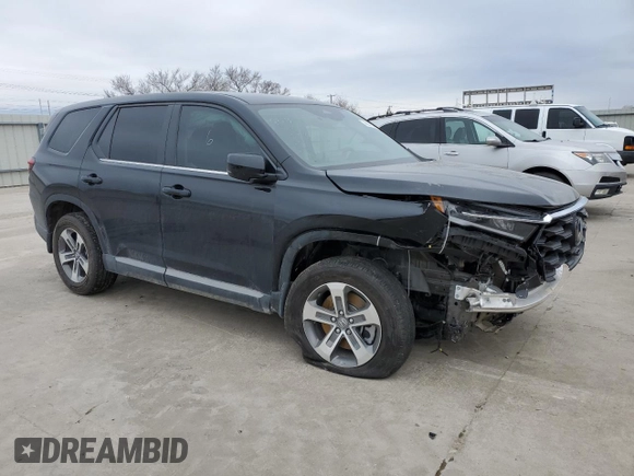 2025 Honda Pilot EX-L with VIN 5FNYG2H47SB015522, listed as a Copart auction lot 45867555 with 3,360 mi miles and Salvage Title. Bid and sale history available at carsss.com. Image 4.