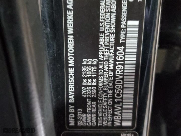 2013 BMW X1 xDrive28i with VIN WBAVL1C59DVR91604, listed as a Copart auction lot 43875845 with 0 mi miles and Salvage Title. Bid and sale history available at carsss.com. Image 12.