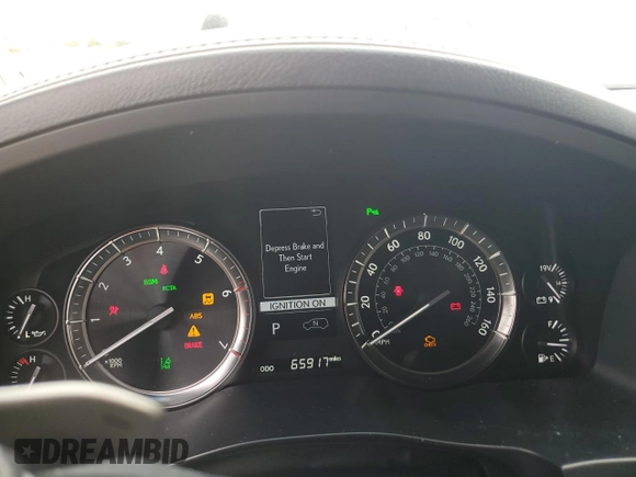 2020 Lexus LX 570 with VIN JTJDY7AX0L4315342, listed as a Copart auction lot 70881694 with 65,917 mi miles and Salvage title. Bid and sale history available at DreamBid. Image 9.
