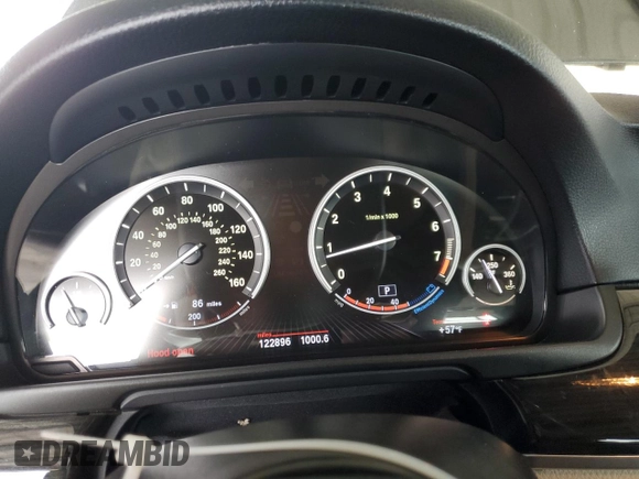 2013 BMW 5 Series 550i with VIN WBAFR9C52DDX80316, listed as a Copart auction lot 53540725 with 122,896 mi miles and Salvage Title. Bid and sale history available at carsss.com. Image 9.