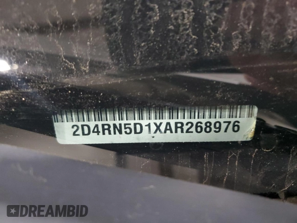 2010 Dodge Grand Caravan SXT with VIN 2D4RN5D1XAR268976, listed as a Copart auction lot 54587505 with 179,000 mi miles and Salvage Title. Bid and sale history available at DreamBid. Image 13.