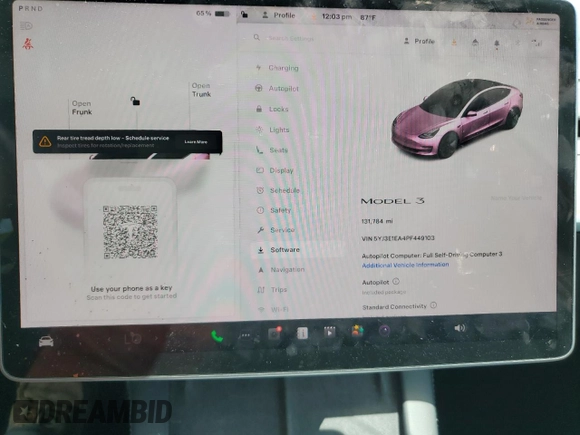2023 Tesla Model 3 с VIN 5YJ3E1EA4PF449103, выставлен на аукционе Copart как лот 61309645 с пробегом 131 784 миль миль и Чистый • Clean title. История ставок и продаж доступна на DreamBid. Изображение 9.