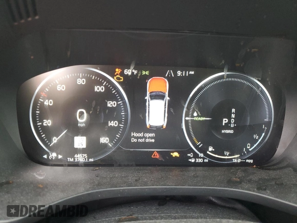 2021 Volvo XC60 Inscription Expression with VIN YV4BR0DK1M1684225, listed as a Copart auction lot 44148935 with 44,575 mi miles and Salvage title. Bid and sale history available at DreamBid. Image 9.