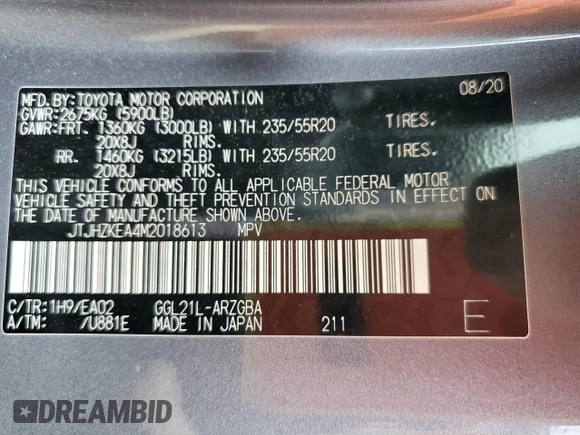 2021 Lexus RX 350L z VIN JTJHZKEA4M2018613, wystawiony jako Copart lot #89056175 z przebiegiem 40 592 mil mil oraz Nie do naprawy • Non repairable. Historia ofert i sprzedaży dostępna na DreamBid. Obrazek 13.