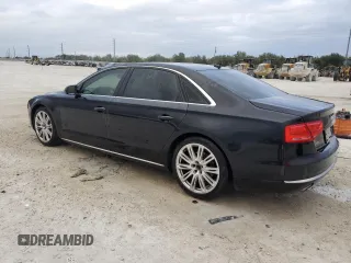 2014 Audi A8 3.0L TDI with VIN WAURMAFD8EN000802, listed as a Copart auction lot 41594755 with 131,171 mi miles and Salvage title. Bid and sale history available at DreamBid. Image 2.