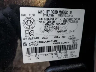 2012 Ford Edge SE with VIN 2FMDK3GC9CBA51010, listed as a Copart auction lot 48985475 with 175,843 mi miles and Clean Title. Bid and sale history available at carsss.com. Image 15.