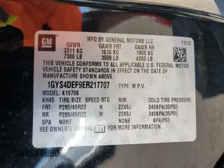 2014 Cadillac Escalade Platinum z VIN 1GYS4DEF9ER217707, wystawiony jako Copart lot #54745095 z przebiegiem 123 177 mil mil oraz Szkoda całkowita • Salvage title. Historia ofert i sprzedaży dostępna na DreamBid. Obrazek 14.