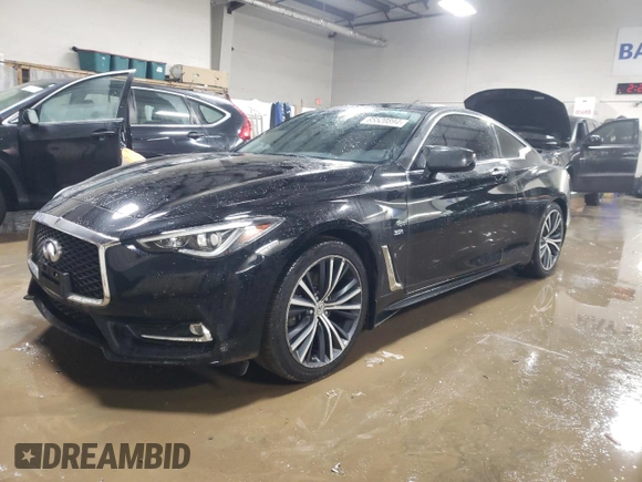 2018 Infiniti Q60 Luxe with VIN JN1EV7EL7JM392006, listed as a Copart auction lot 85520894 with 60,565 mi miles and Salvage title. Bid and sale history available at DreamBid. Image 1.