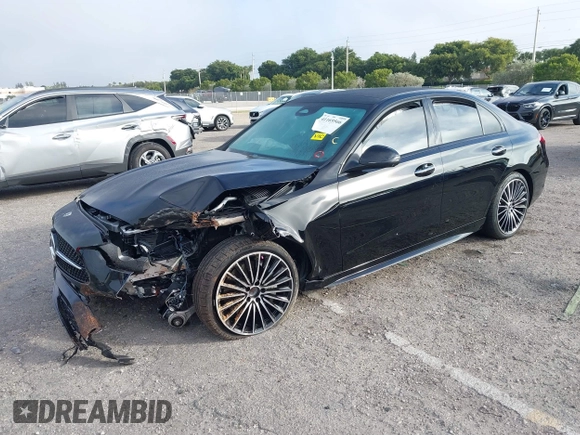 2024 Mercedes-Benz C 300 with VIN W1KAF4GB8RR174057, listed as a IAAI auction lot 41169566 with 9,340 mi miles and . Bid and sale history available at DreamBid. Image 2.