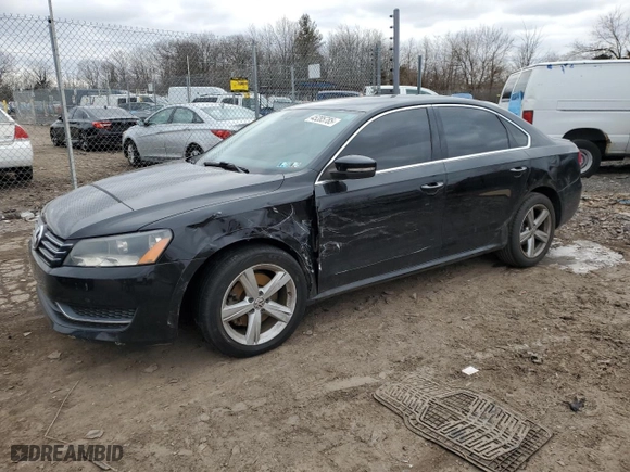 2013 Volkswagen Passat SE with VIN 1VWBP7A33DC092342, listed as a Copart auction lot 45285785 with 0 mi miles and Salvage Title. Bid and sale history available at carsss.com. Image 1.