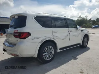 2020 Infiniti QX80 LUXE with VIN JN8AZ2NF4L9702006, listed as a Copart auction lot 68035344 with 71,280 mi miles and Salvage Title. Bid and sale history available at carsss.com. Image 3.