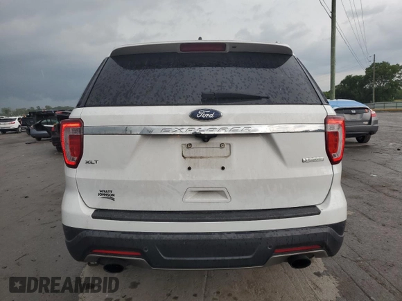 2018 Ford Explorer XLT with VIN 1FM5K7DH0JGA23596, listed as a Copart auction lot 59848265 with 91,497 mi miles and Salvage title. Bid and sale history available at DreamBid. Image 6.