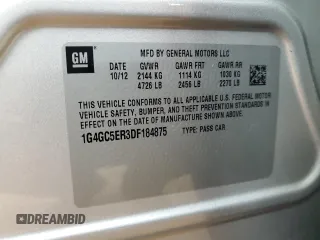 2013 Buick LaCrosse Leather with VIN 1G4GC5ER3DF184875, listed as a Copart auction lot 58577345 with 92,612 mi miles and Salvage title. Bid and sale history available at DreamBid. Image 12.